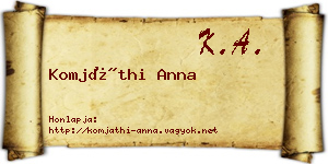 Komjáthi Anna névjegykártya