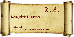 Komjáthi Anna névjegykártya