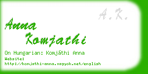 anna komjathi business card