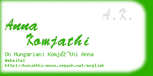 anna komjathi business card